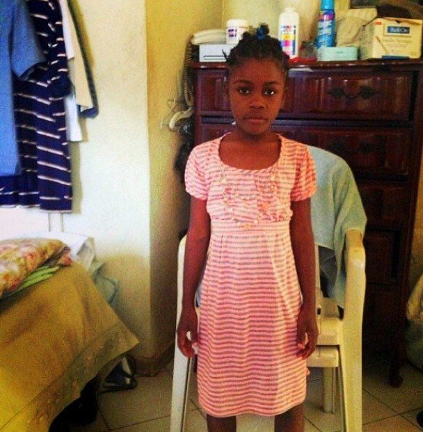 Rose pictured in a dress Shelah sent her in 2013..