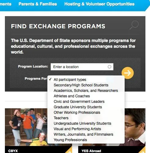 Look at the many options for WHO can do these exchange programs.