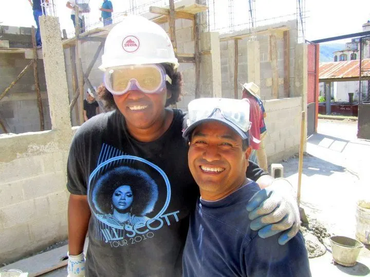 Reagan with Aurelio Hernandez, in country director of Global Visionaries. They were building a school in Segunda Cruz, Guatemala.