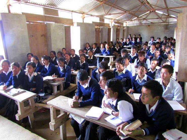 Theresa's view of a classroom in Nepal.