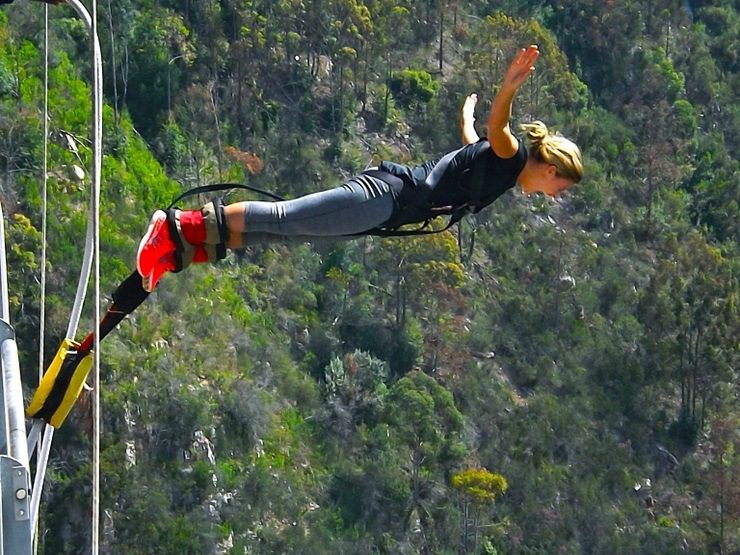 Haleigh jumping from the Bloukrans Bridge: The highest bungee bridge in the world!
