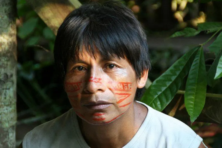 This Shuar man is one of the leaders in a remote village called Miazol, located in the eastern Ecuadorian Amazon.