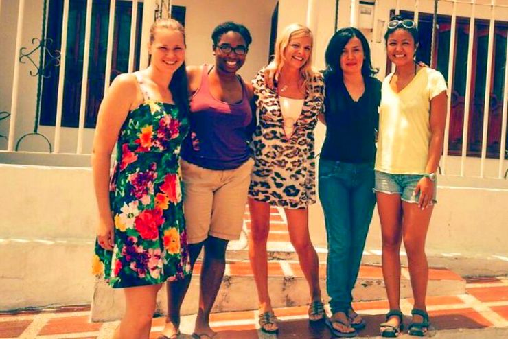 With WorldTeach Colombia 2015 volunteers and Kate’s former host sister, Marina (in the black shirt) from her year in Barranquilla, 2014.