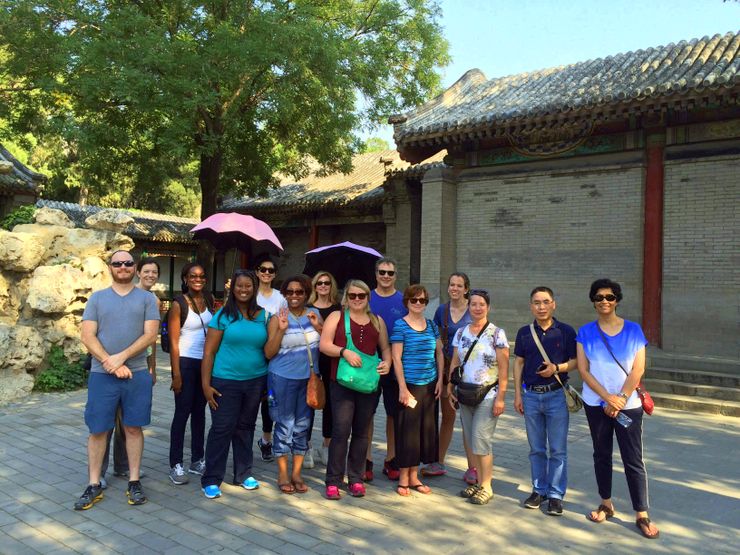 Candace and her colleagues at the Summer Palace in Beijing, China. It was one of the most beautiful places she's ever seen!