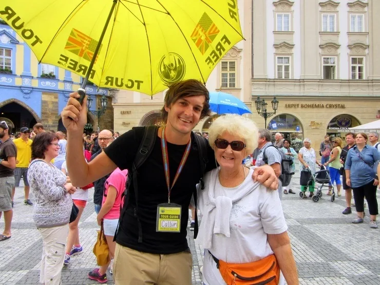 Marilyn with her tour guide in Prague.