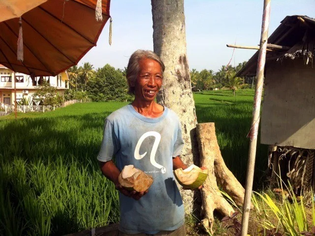 The coconut man in Ubud, Bali. 