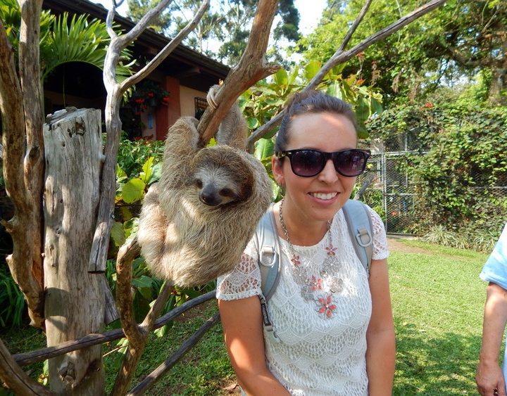 Michelle and her new best friend during her Masters degree study-abroad program in Heredia, Costa Rica.