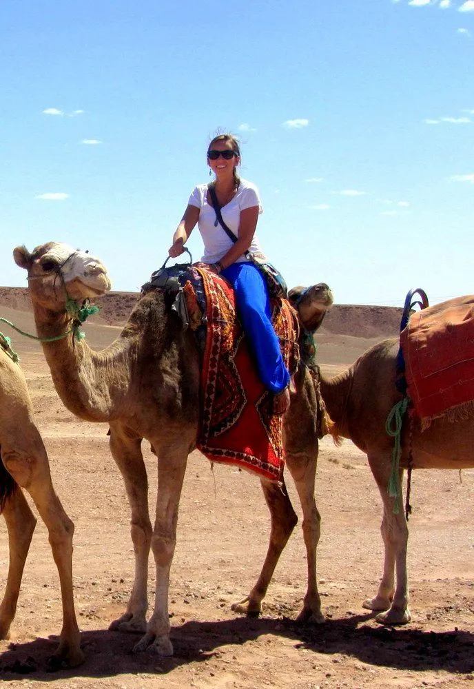 A camel ride to the kasbah of Ait Ben Haddou outside of Marrakech, Morocco.