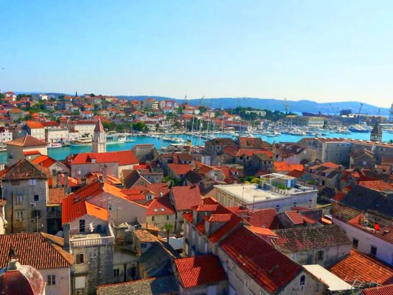 The stunning view from the bell tower in Trogir, Croatia.