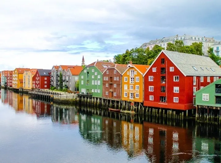 Colorful Trondheim, Norway.