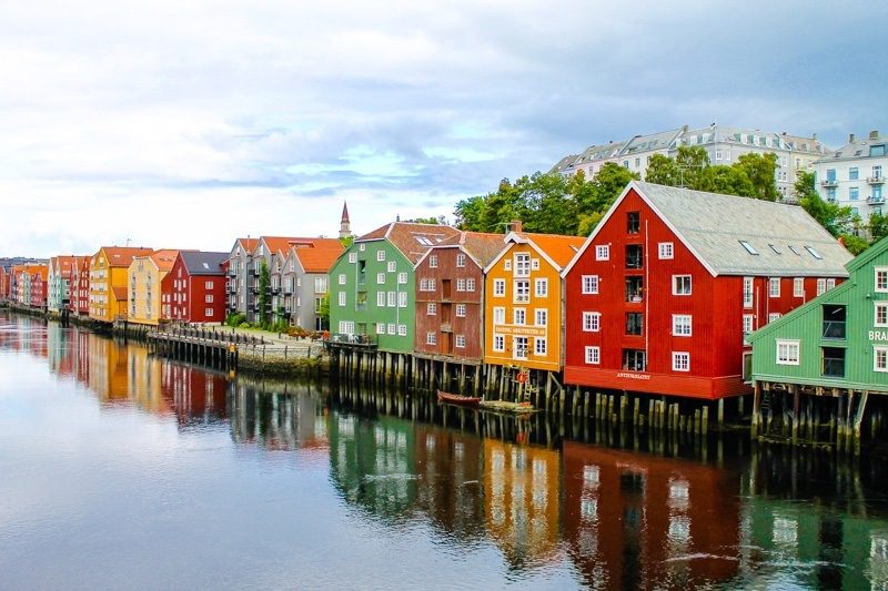Colorful Trondheim, Norway.