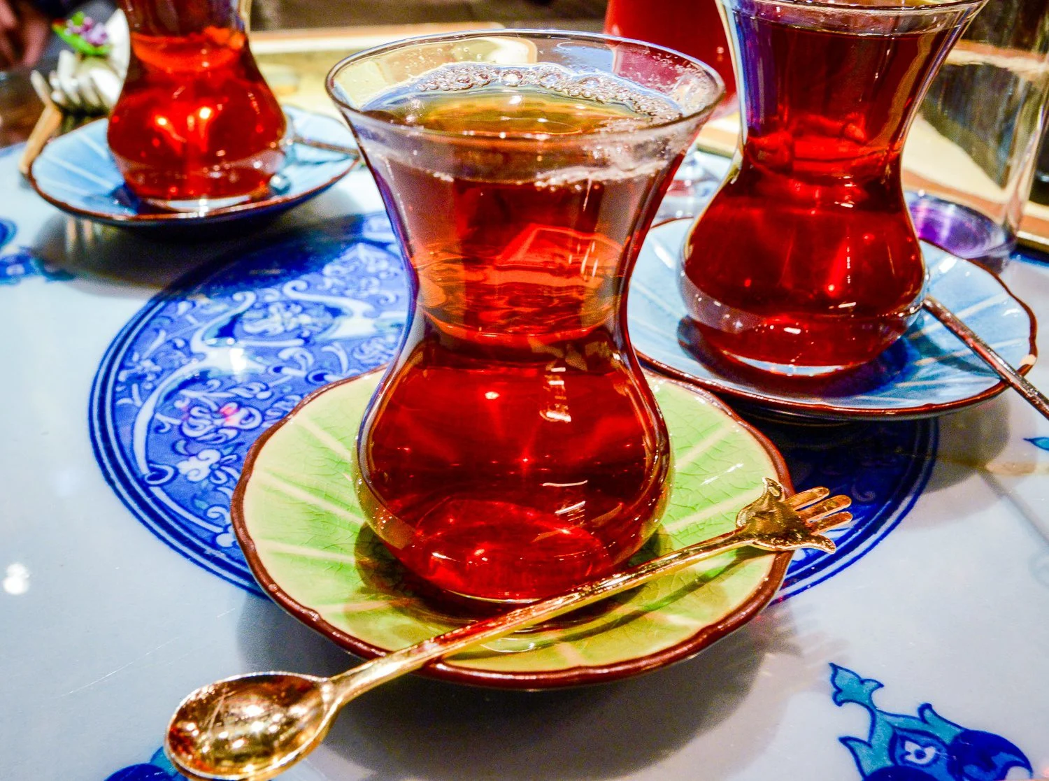 Turkish tea, which was essentially Chris's life fuel in Istanbul.