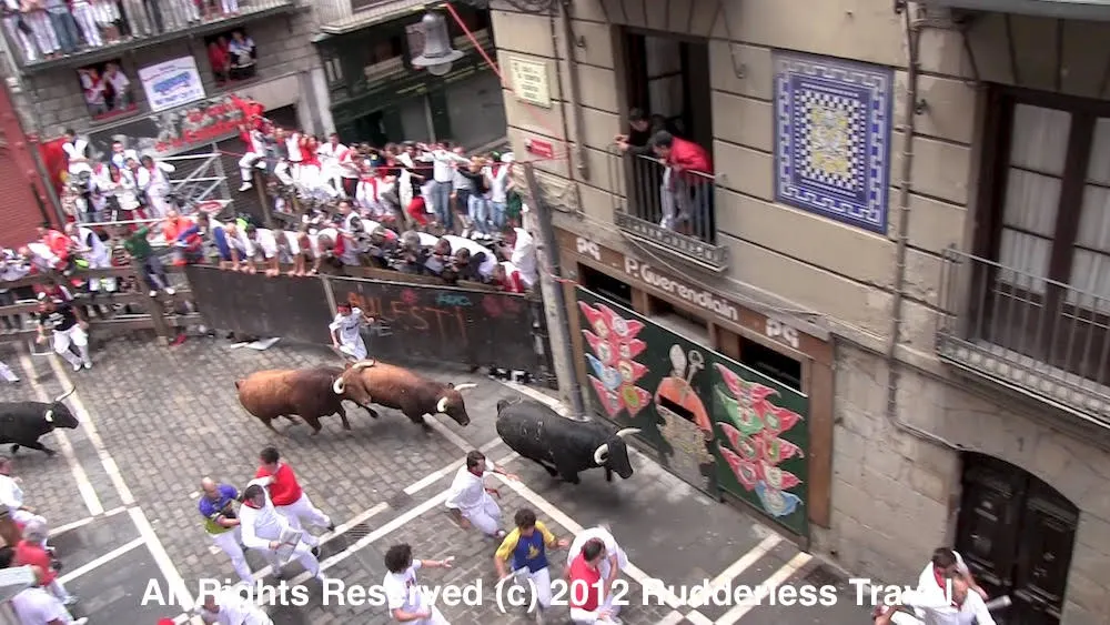 Running With The Bulls In Pamplona, Spain.