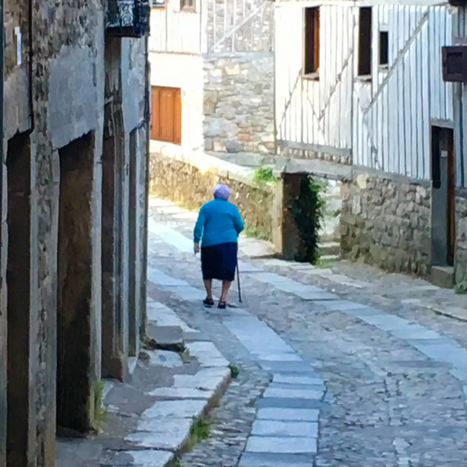 Rita from "Supermercado Rita" in La Alberca. One of the many villagers seen walking early.