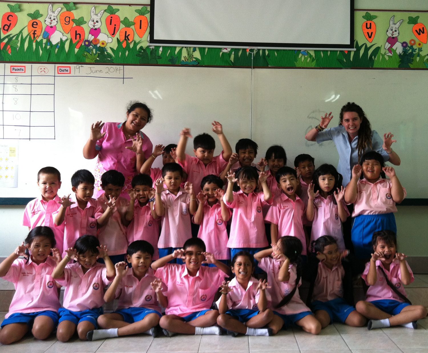 Teaching Kindergarten students Phuket, Thailand