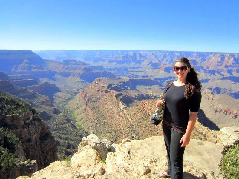 Shannon at the Grand Canyon on a USA road trip.