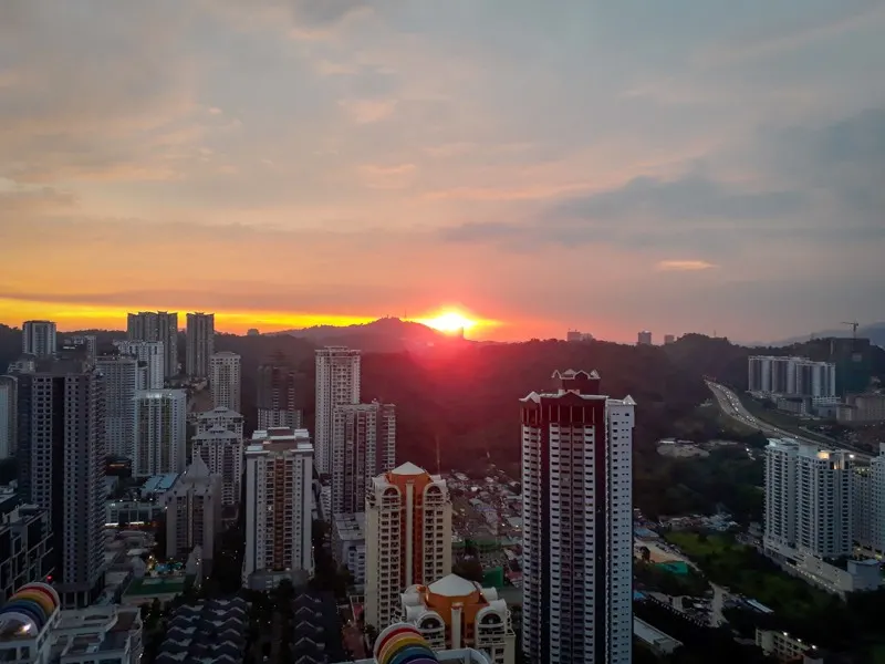 Sunset from Tim's apartment in Kuala Lumpur. Wow!