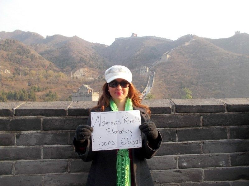 On the Great Wall of China with the College Chinese Bridge Delegation.