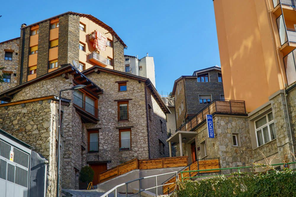 The layered buildings of Andorra.