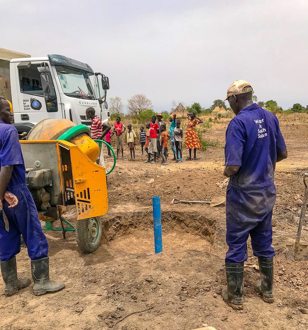 Drilling the well with Water for South Sudan.