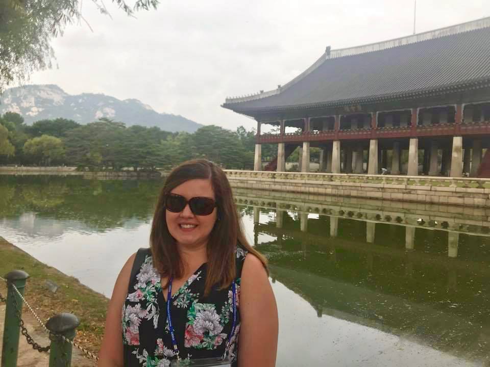 Bobbie visiting Gyeongbokgung Palace in South Korea.