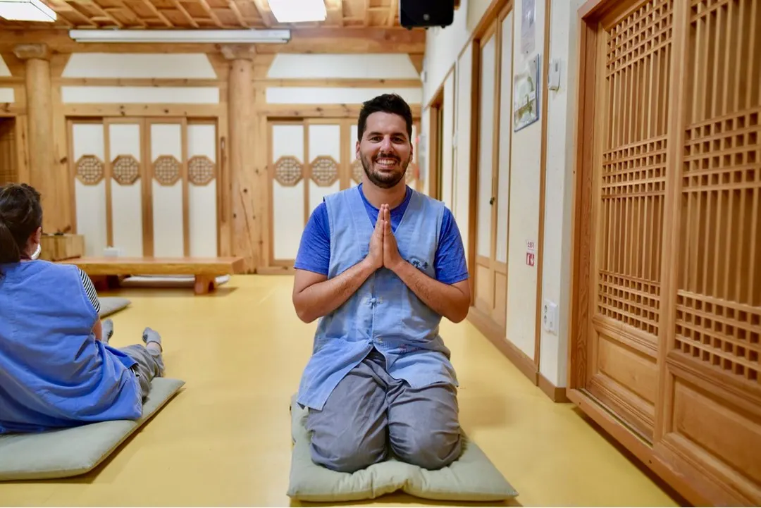 Matt during his Buddhist temple stay in South Korea.