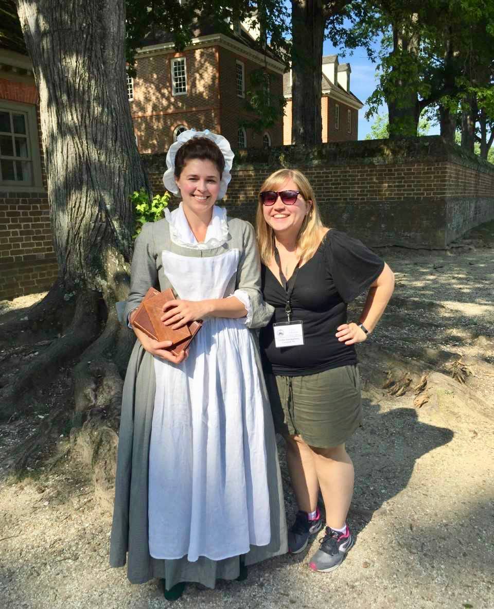 Trisha with Ann Wager at Colonial Williamsburg.