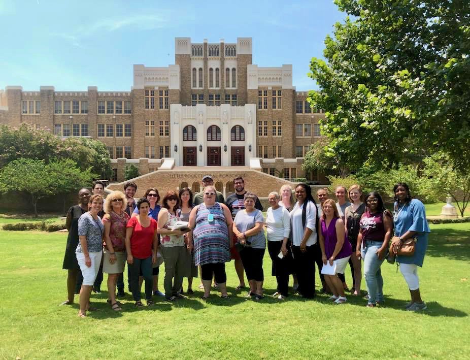 Professional development Civil Rights Educators Institute in front of Little Rock Central High School.