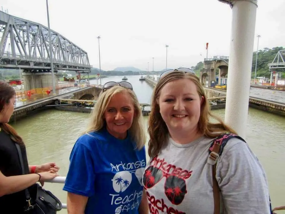 Going through the Panama Canal aboard the Pacific Queen.
