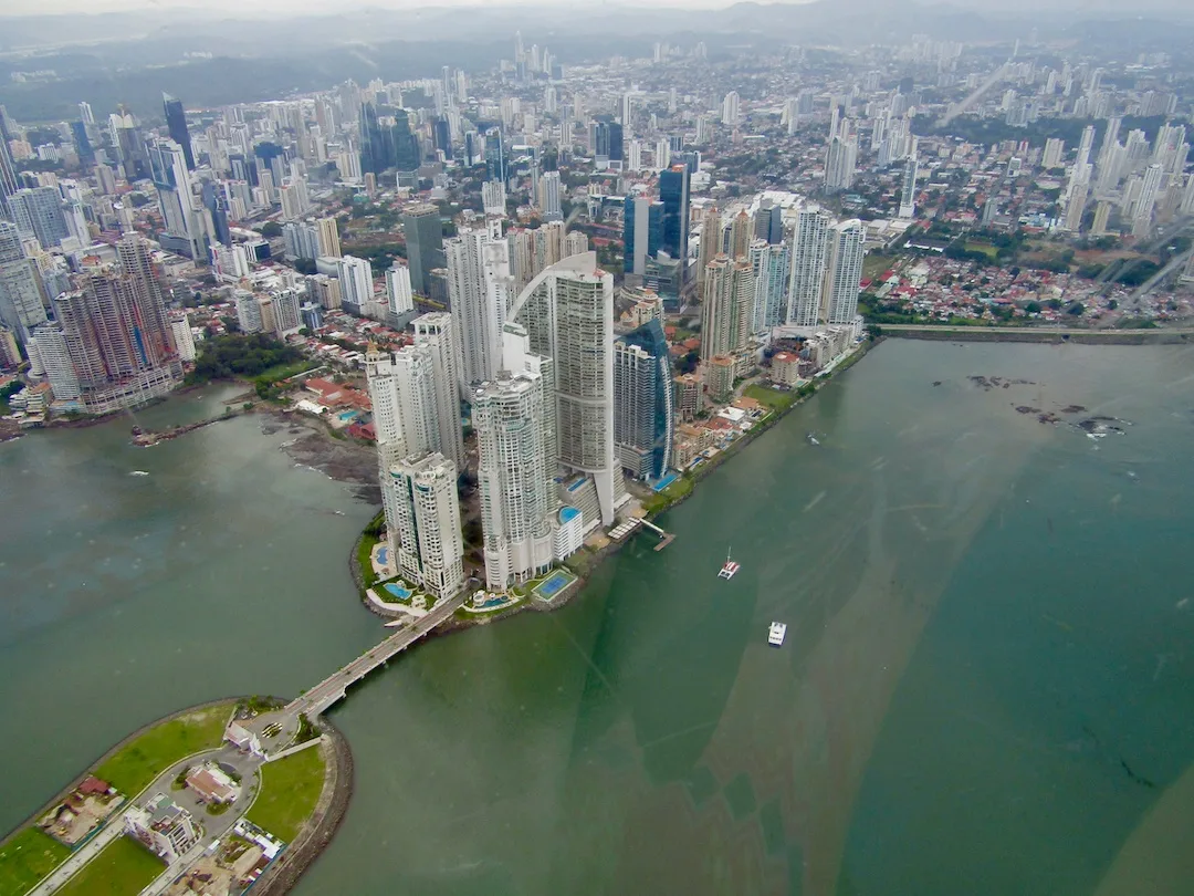 Panama City, as seen from a helicopter tour.