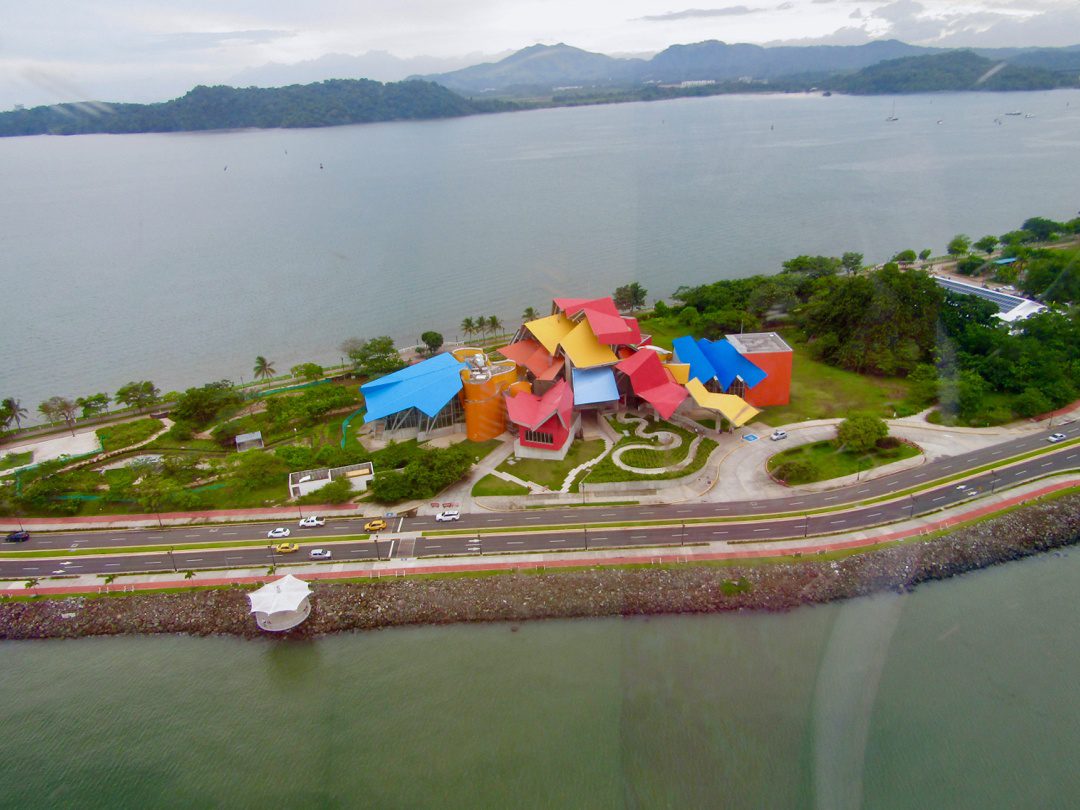 The brightly-colored Biodiversity Museum in Panama City.