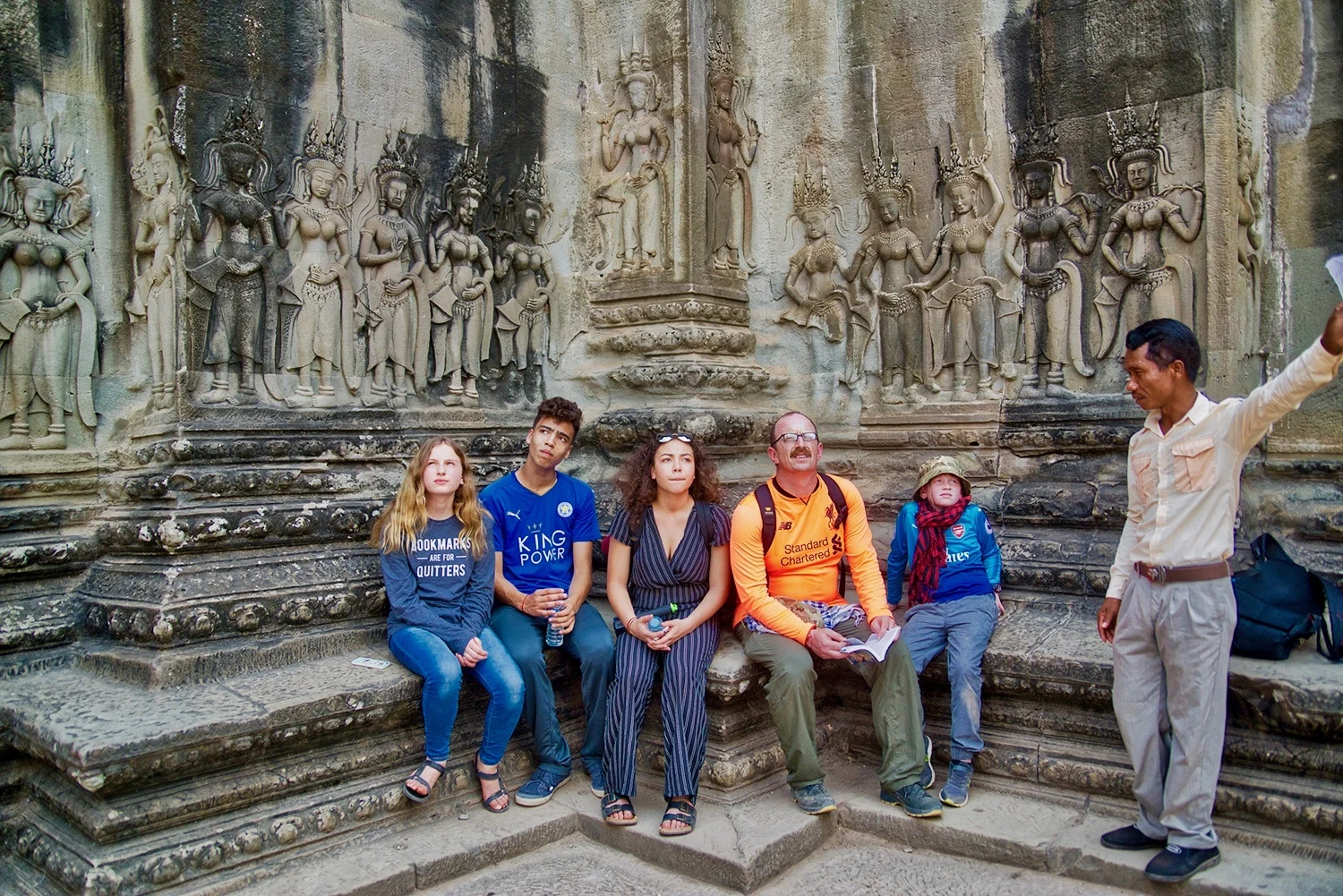 Family travel and multicultural education in Angkor Wat, Cambodia.