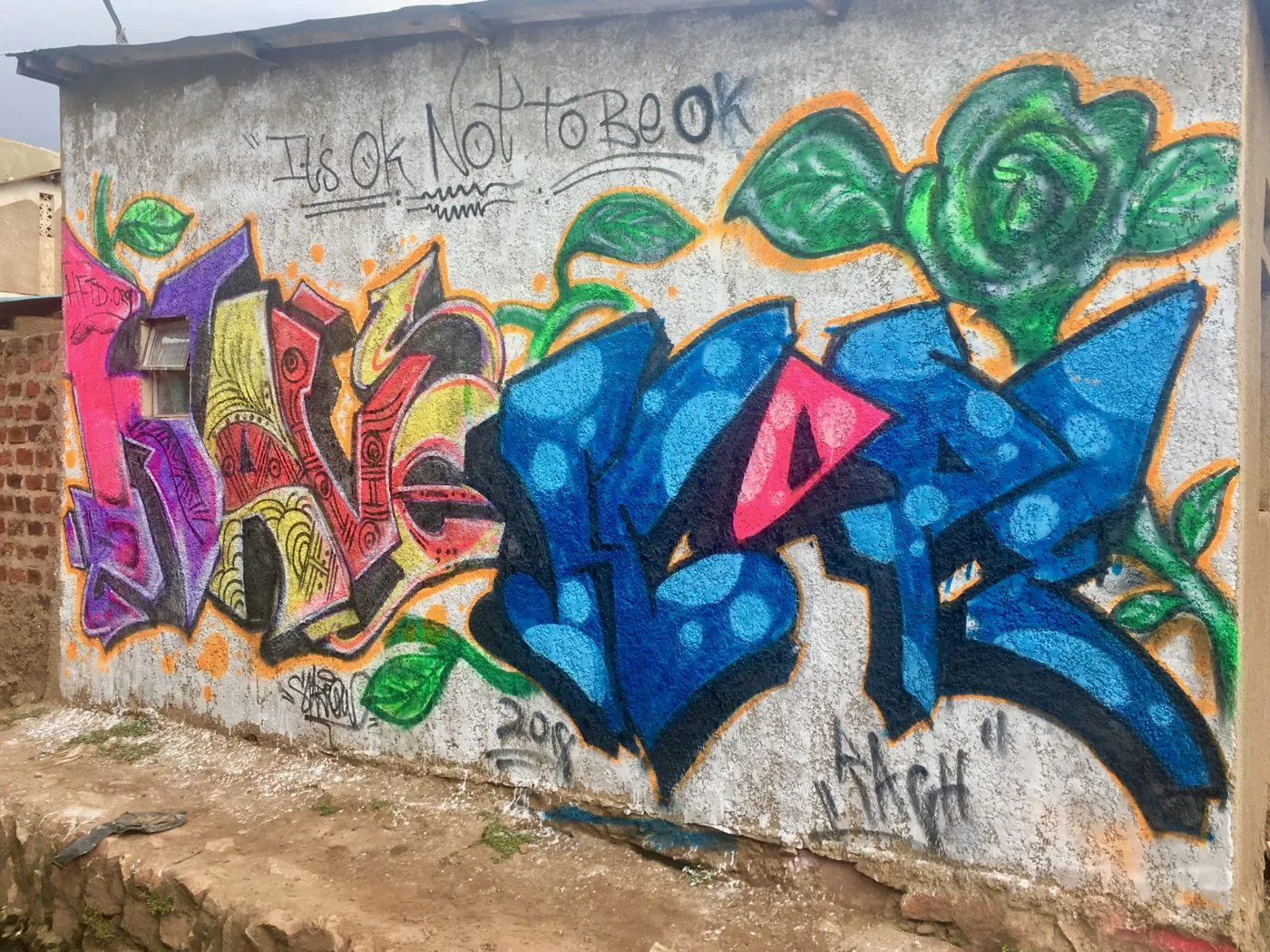 A Sparrow and Rach original “HAVE HOPE” mural in Kampala, Uganda.
