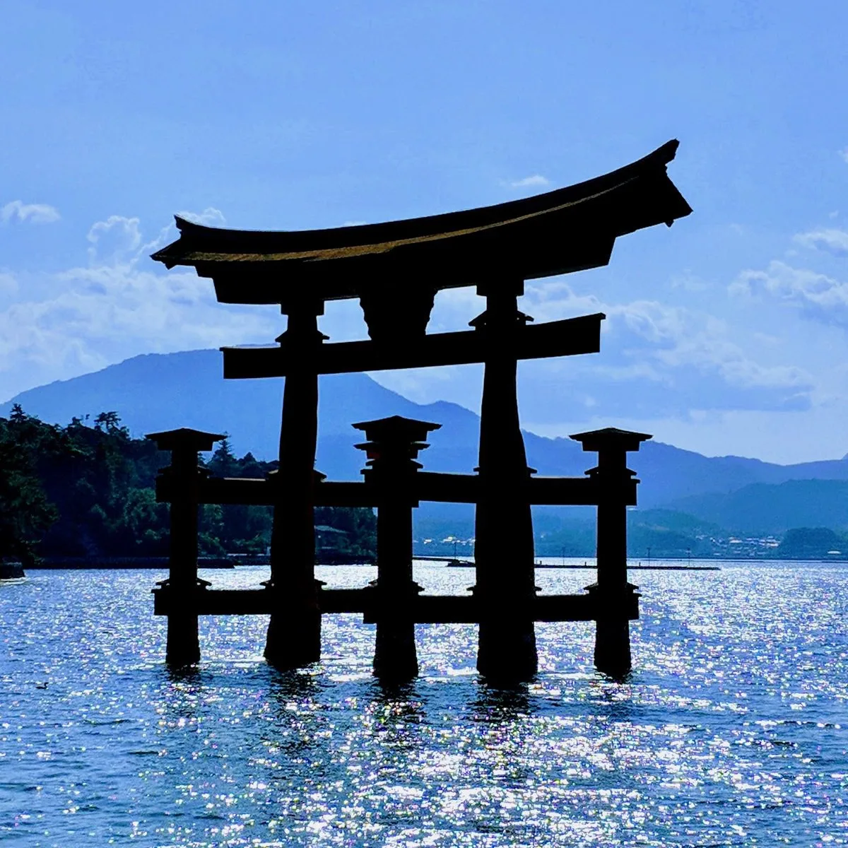 Itsukushima Shrine, the holiest Shinto shrine, on Miyajima Island, Japan.
