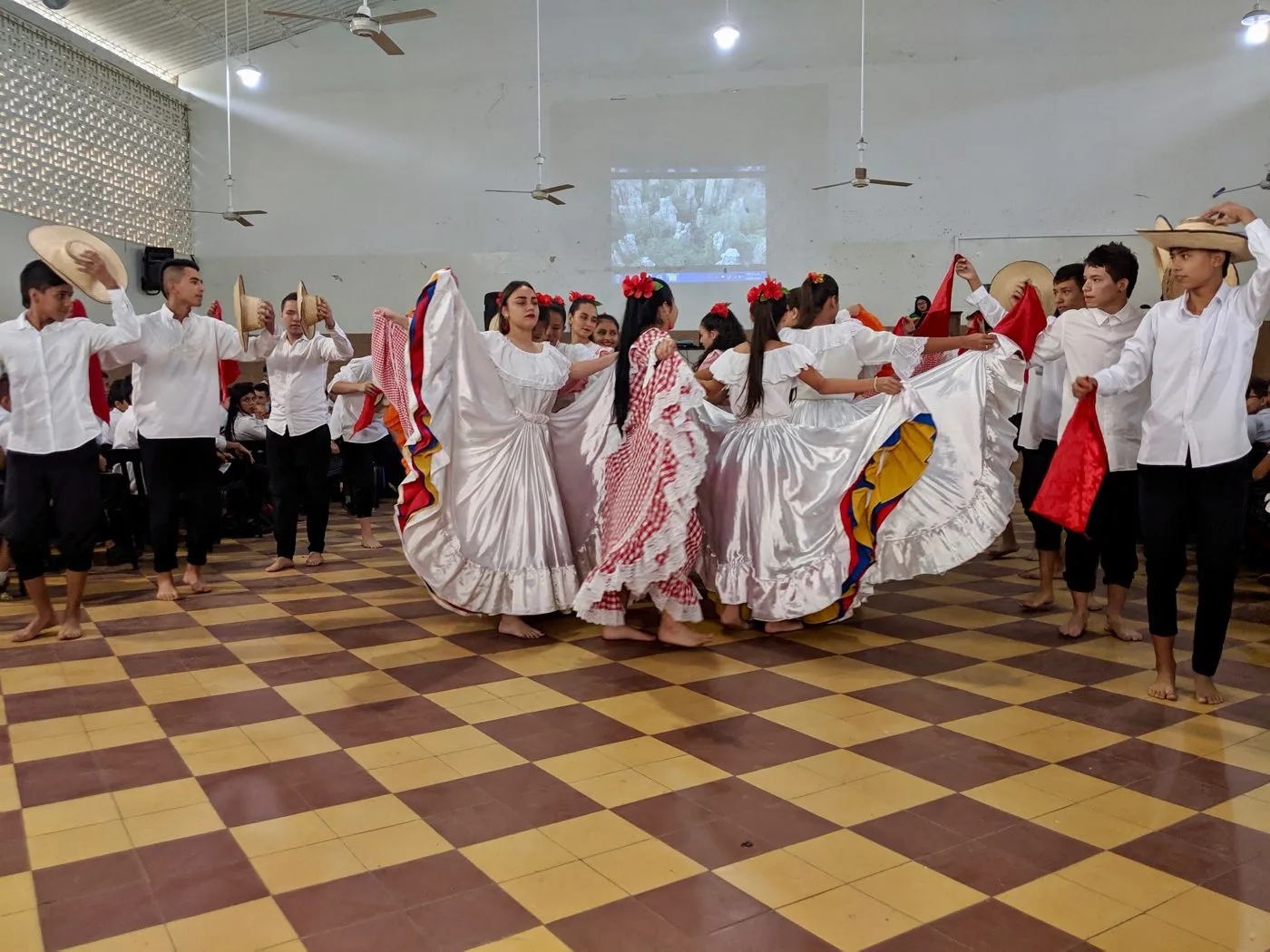 A cultural dance in Bogota performed by students.
