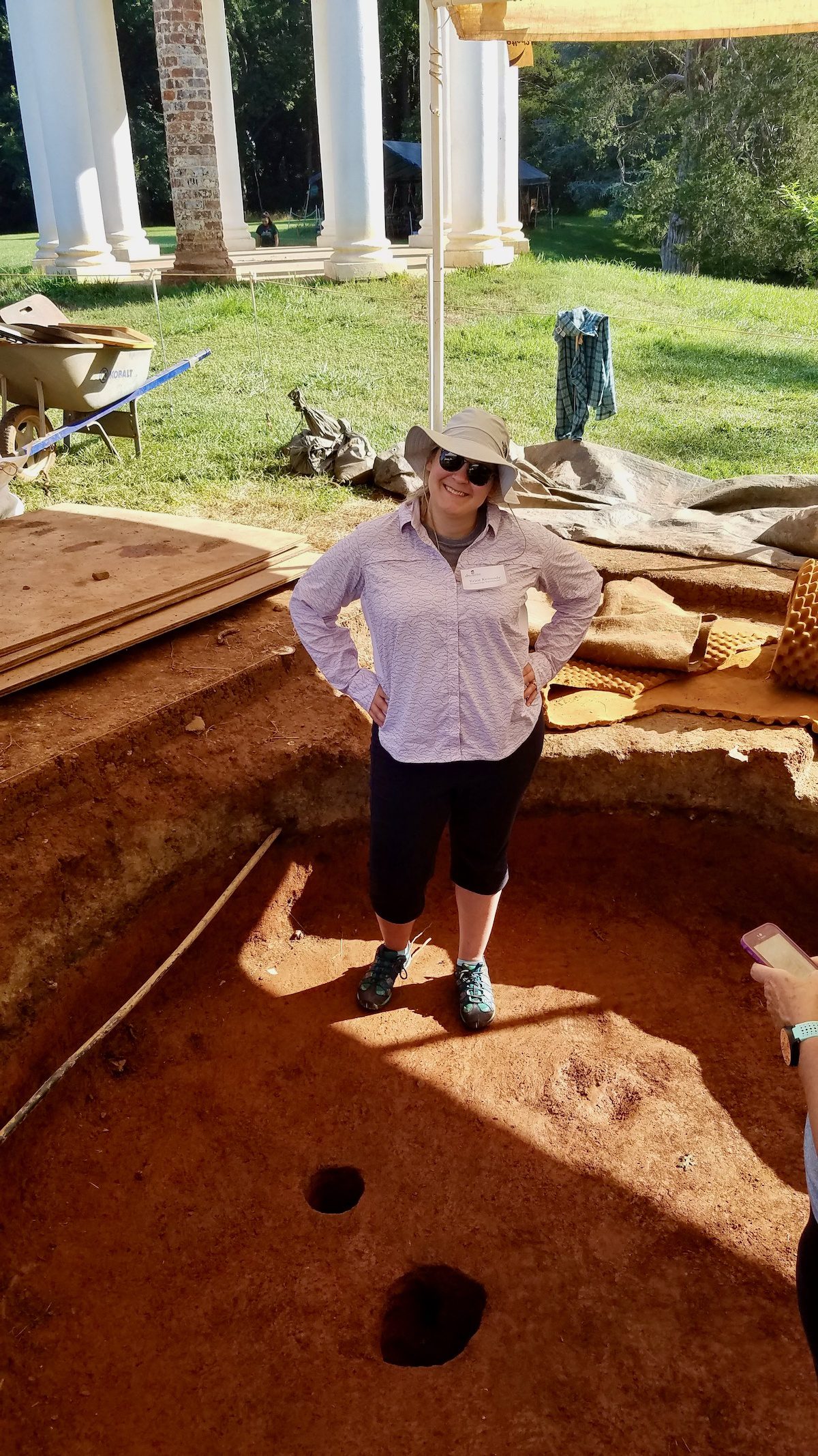 Erica at the excavation program at James Madison's Montpelier.