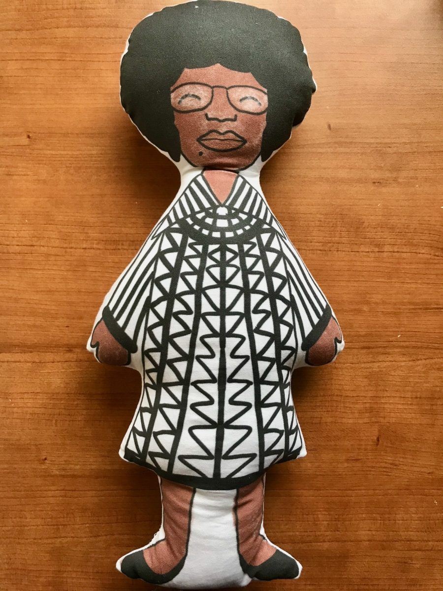 Historical education on the back of the Shirley Chisholm doll