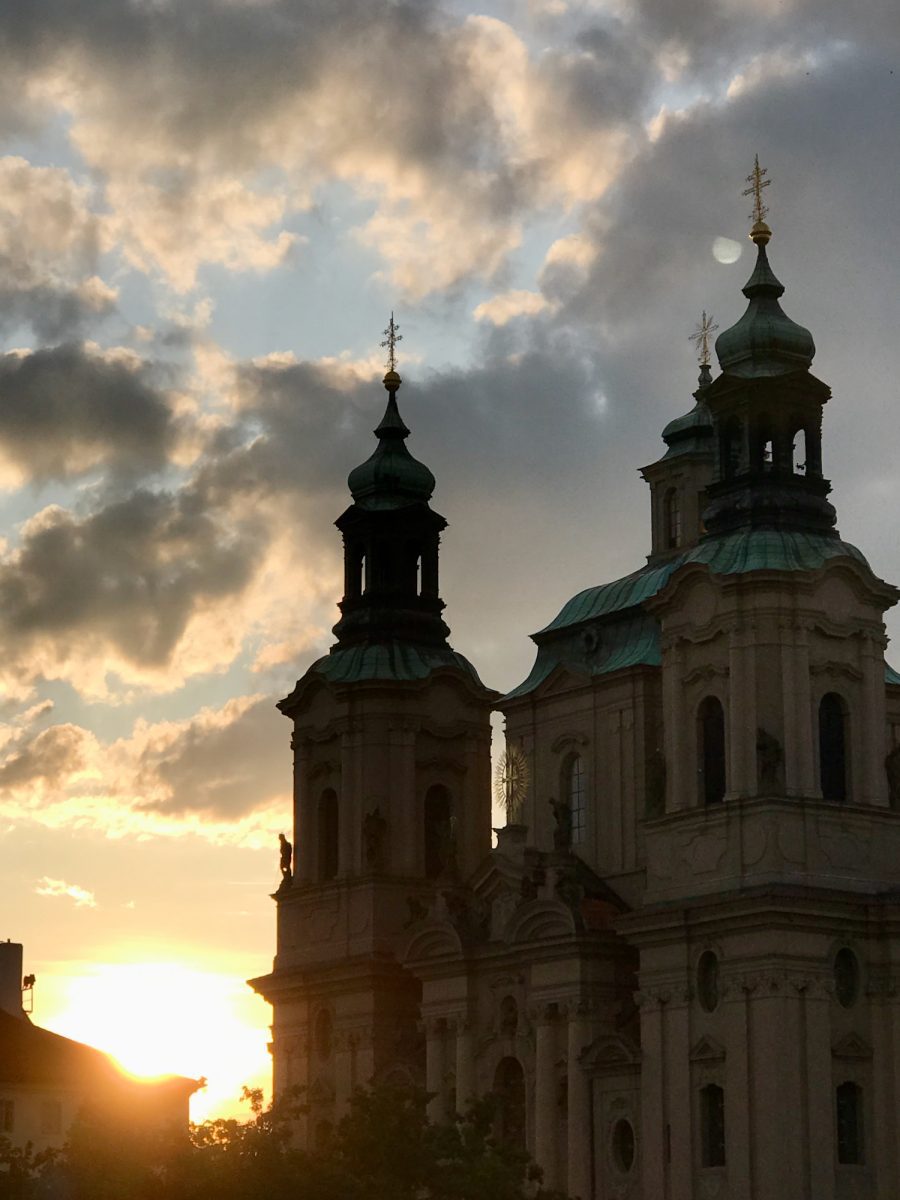 Sunset in Prague, Czech Republic.