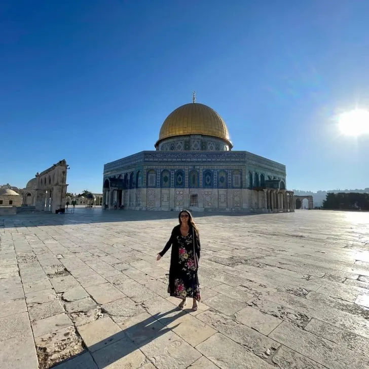 At the Dome of the Rock in Jerusalem.