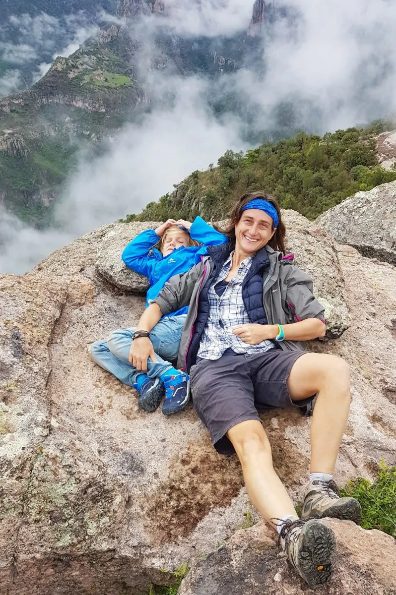 Cassie and son in Copper Canyon