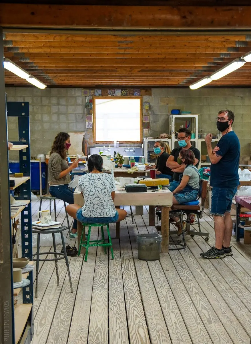 Learn from top arts and crafting instructors, as with this ceramics workshop.