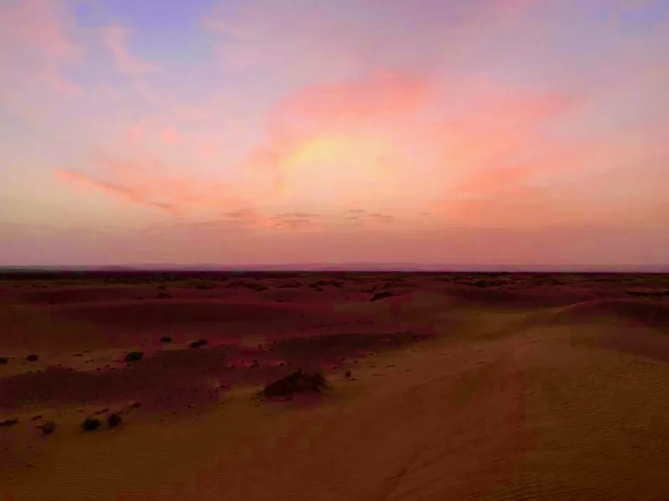 Sunset over the desert.