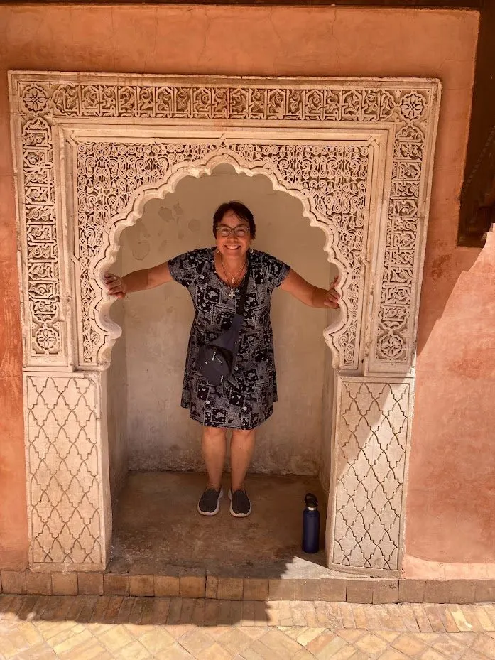 Julie in a beautiful doorway in Morocco.