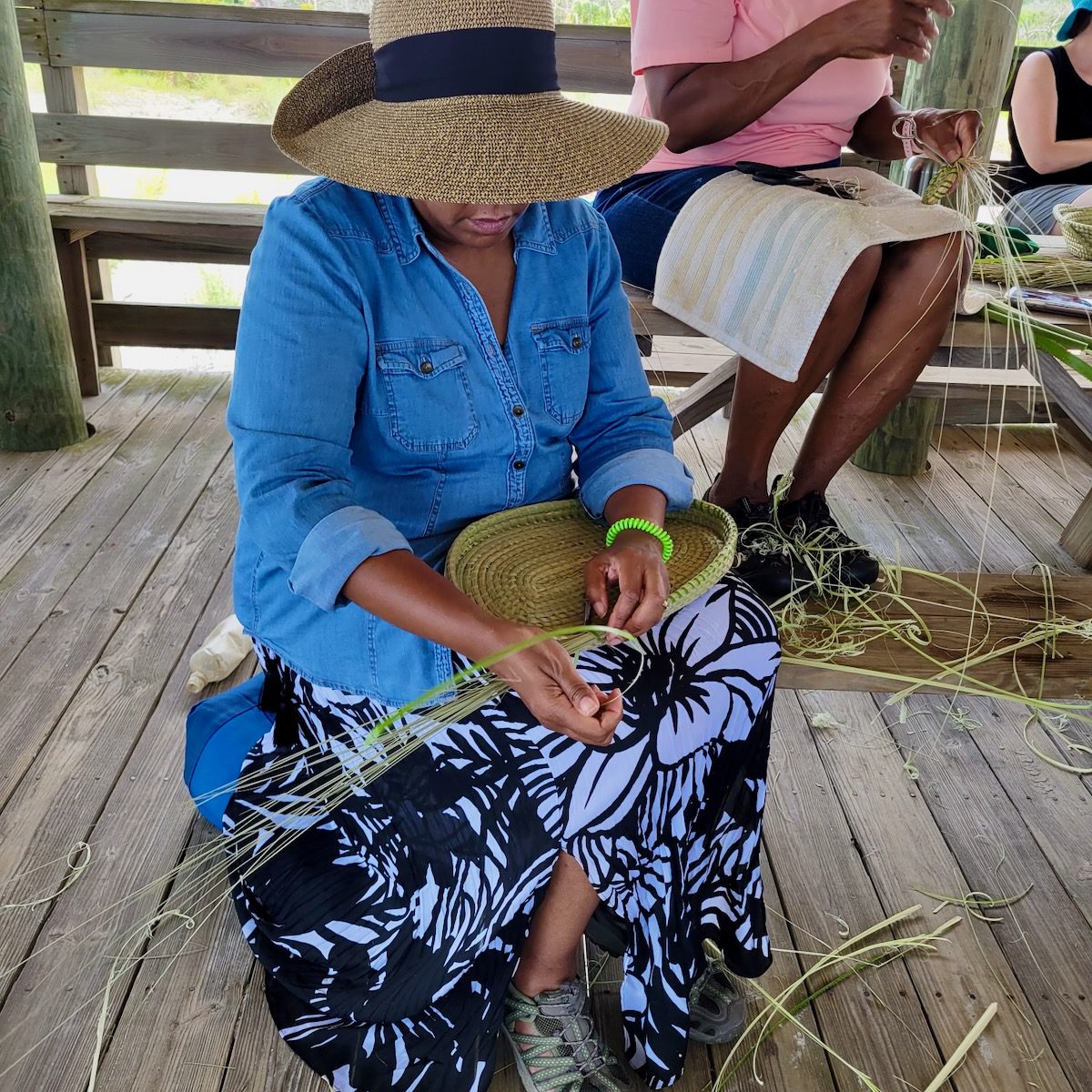 Sweetgrass Basket Lesson with Mrs. Yvonne Grovner.