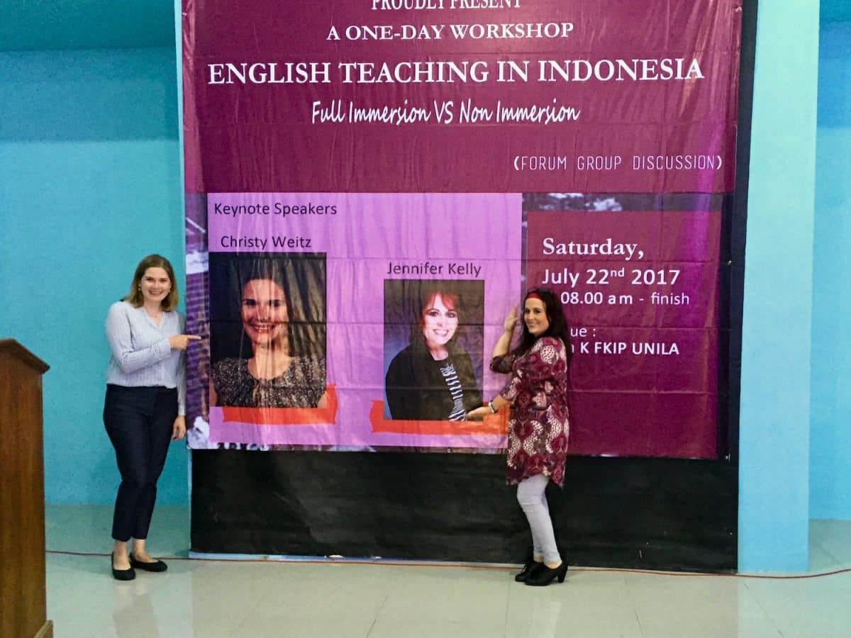 Christy and her teaching partner, Jennifer Kelly, were keynote speakers at the University of Lampung in Indonesia.
